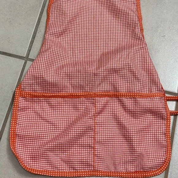 Vintage Kids orange plaid apron size 4-5 - Picture 2 of 7